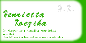 henrietta kocziha business card